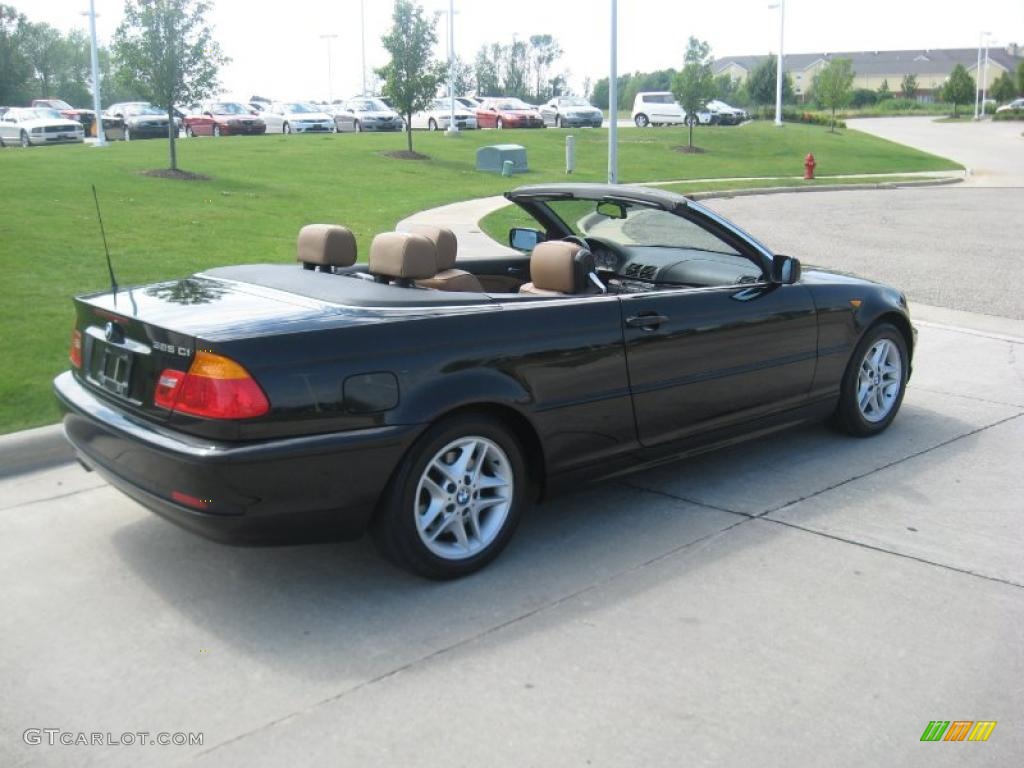 2004 3 Series 325i Convertible - Black Sapphire Metallic / Natural Brown photo #3