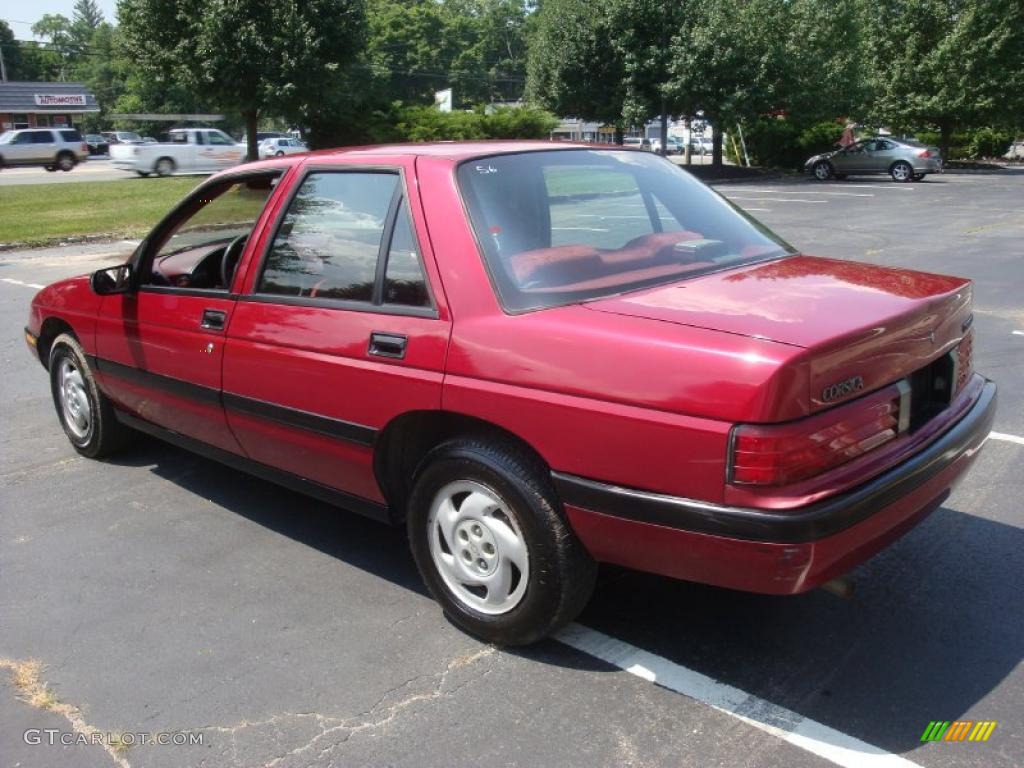 1994 Corsica Sedan - Medium Garnet Red Metallic / Red photo #4