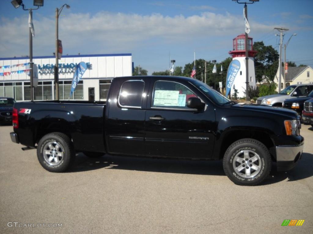 2010 Sierra 1500 SLE Extended Cab 4x4 - Onyx Black / Ebony photo #1