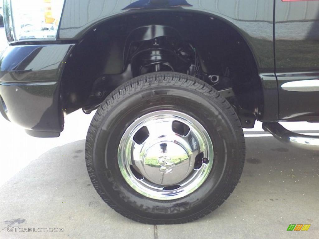 2008 Ram 3500 Laramie Quad Cab 4x4 Dually - Brilliant Black Crystal Pearl / Medium Slate Gray photo #3