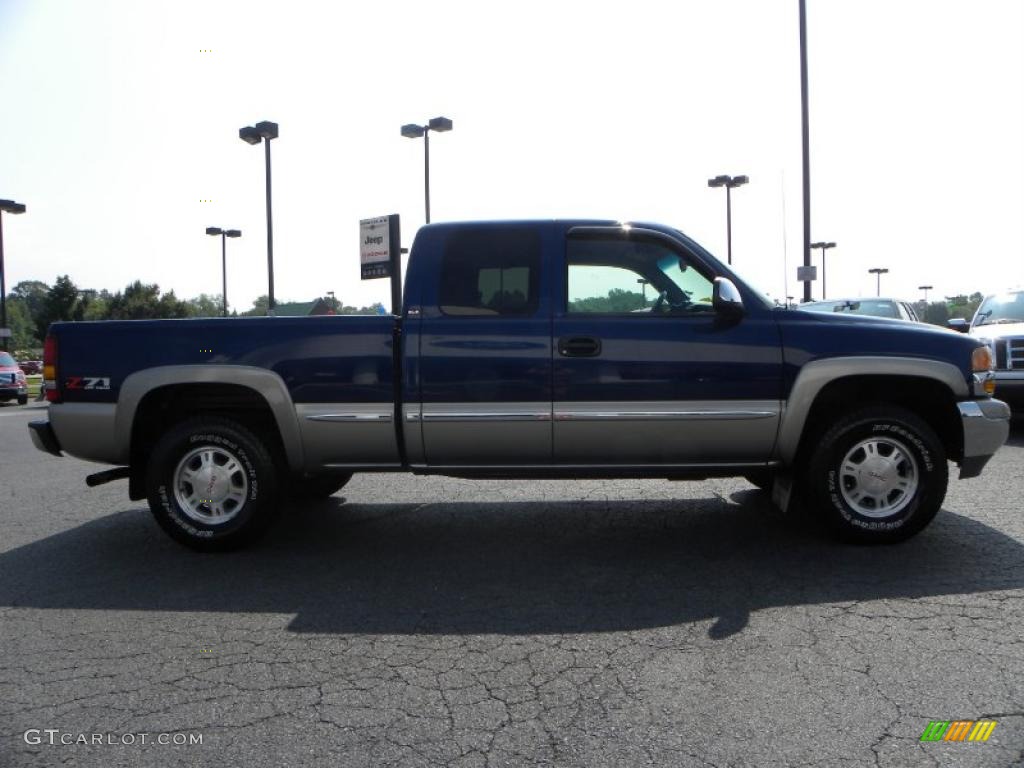 2001 Sierra 1500 SLE Extended Cab 4x4 - Indigo Blue Metallic / Graphite photo #2