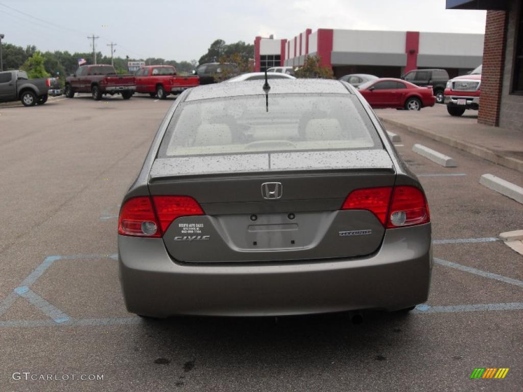 2008 Civic Hybrid Sedan - Galaxy Gray Metallic / Ivory photo #3