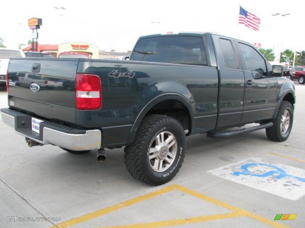 2005 F150 Lariat SuperCab 4x4 - Aspen Green Metallic / Tan photo #3