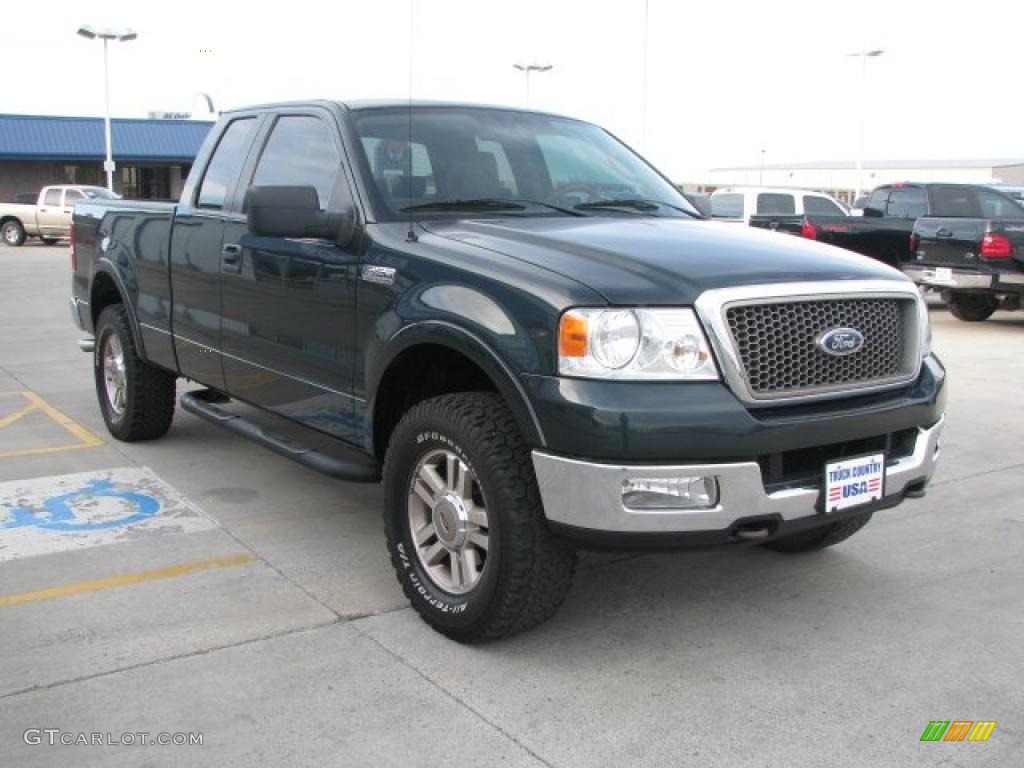 2005 F150 Lariat SuperCab 4x4 - Aspen Green Metallic / Tan photo #12