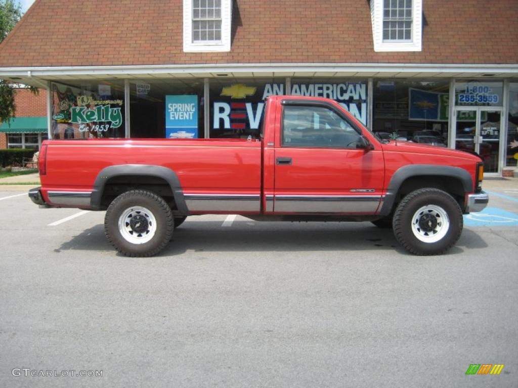 1996 C/K 3500 K3500 Regular Cab 4x4 - Victory Red / Dark Red photo #5