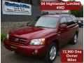 Sundown Red Pearl 2004 Toyota Highlander Limited V6 4WD