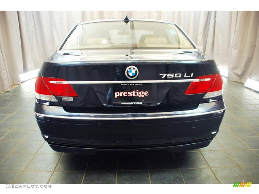 2008 7 Series 750Li Sedan - Monaco Blue Metallic / Natural Brown photo #3