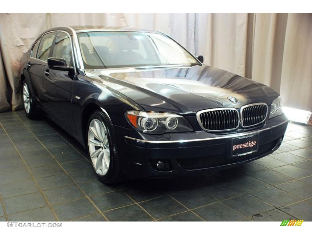 2008 7 Series 750Li Sedan - Monaco Blue Metallic / Natural Brown photo #11