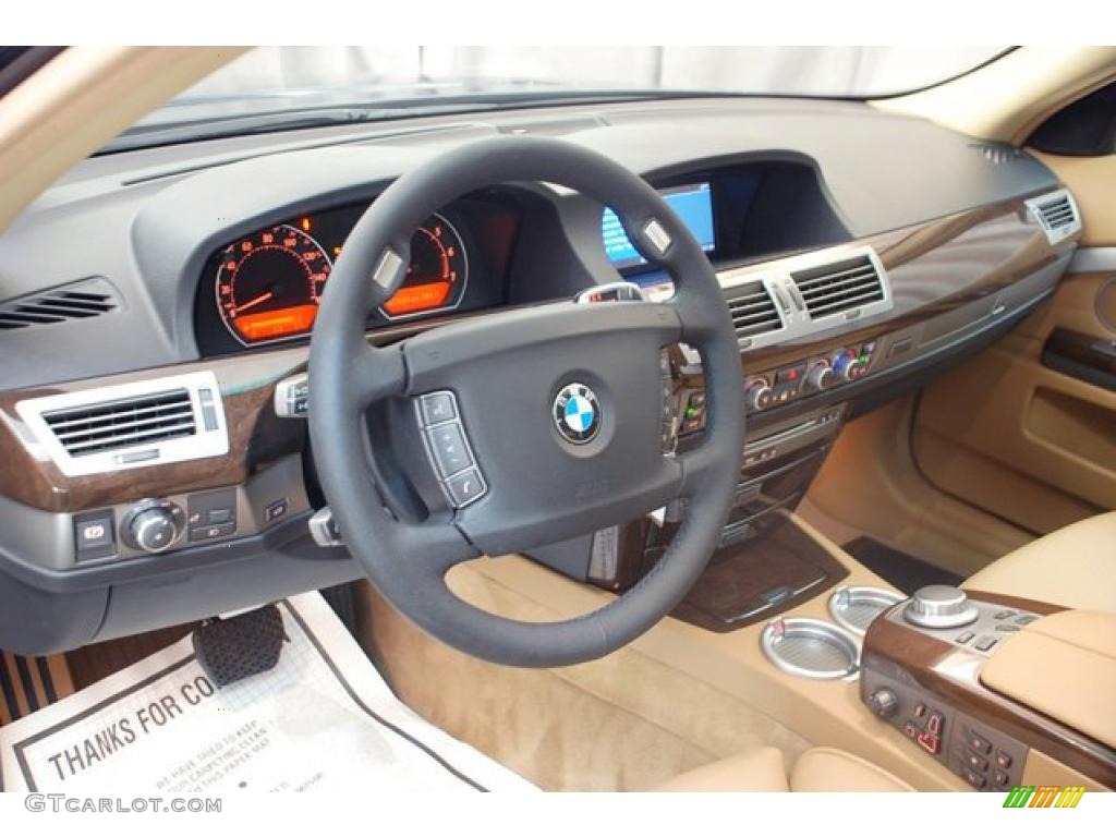 2008 7 Series 750Li Sedan - Monaco Blue Metallic / Natural Brown photo #13
