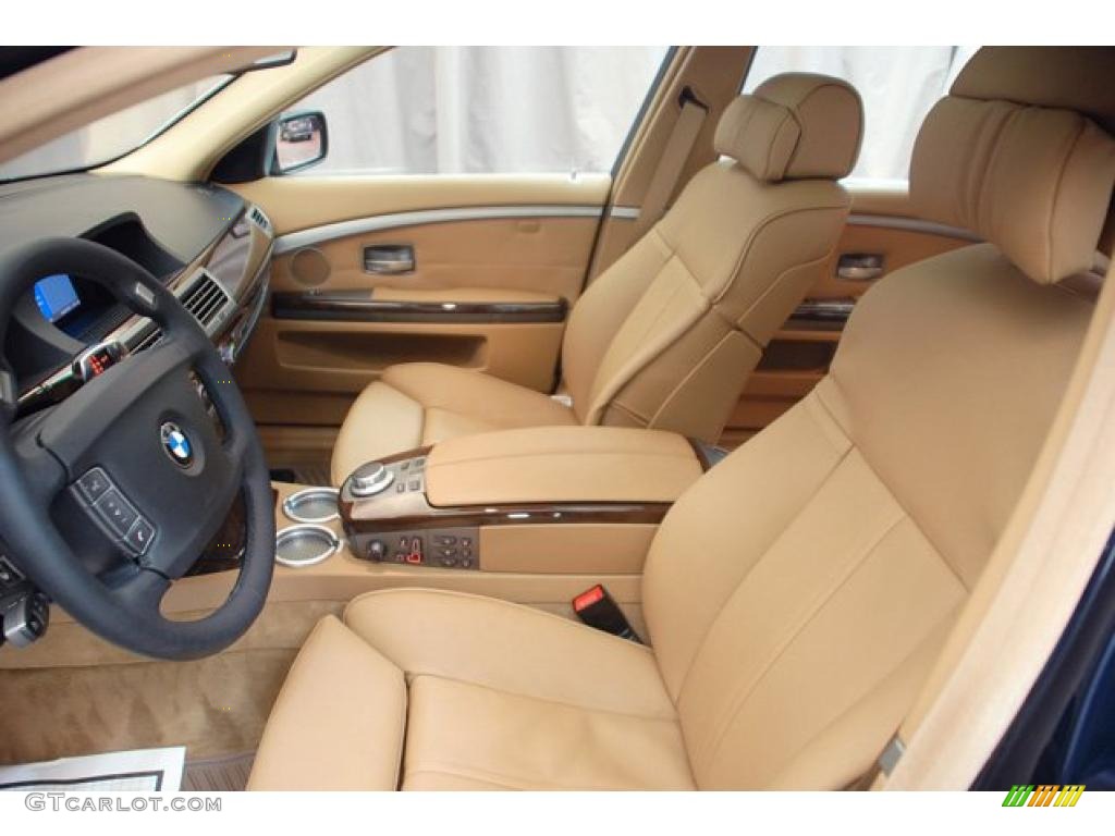 2008 7 Series 750Li Sedan - Monaco Blue Metallic / Natural Brown photo #14