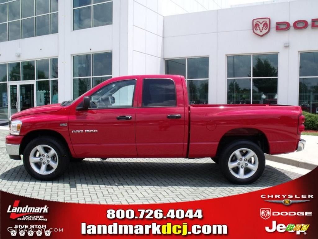 2007 Ram 1500 ST Quad Cab 4x4 - Flame Red / Medium Slate Gray photo #2