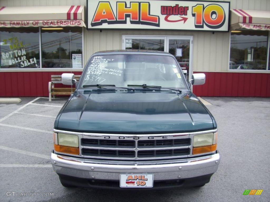 1995 Dakota SLT Extended Cab - Emerald Green Pearl / Beige photo #1