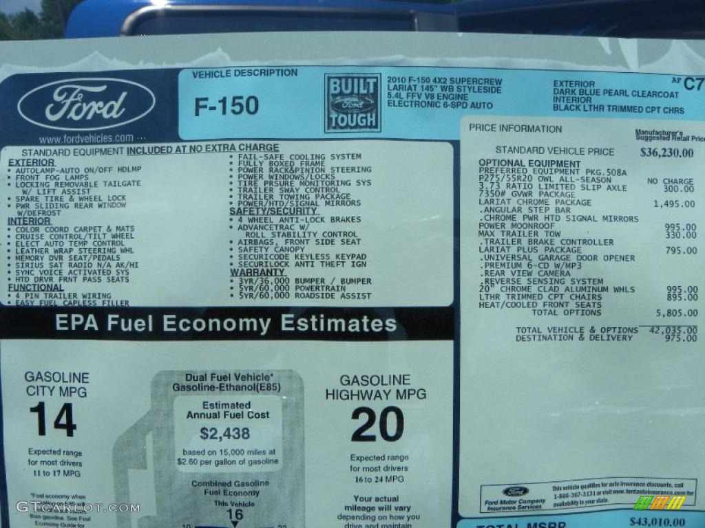 2010 F150 Lariat SuperCrew - Dark Blue Pearl Metallic / Black photo #12