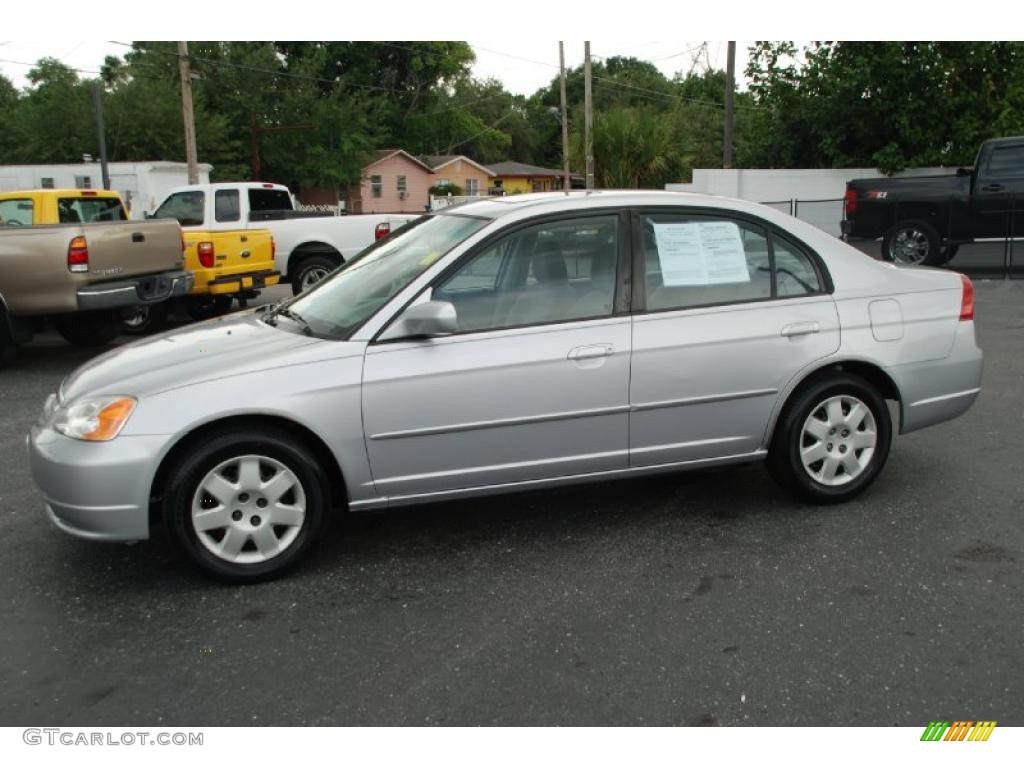 2001 Civic EX Sedan - Satin Silver Metallic / Gray photo #4