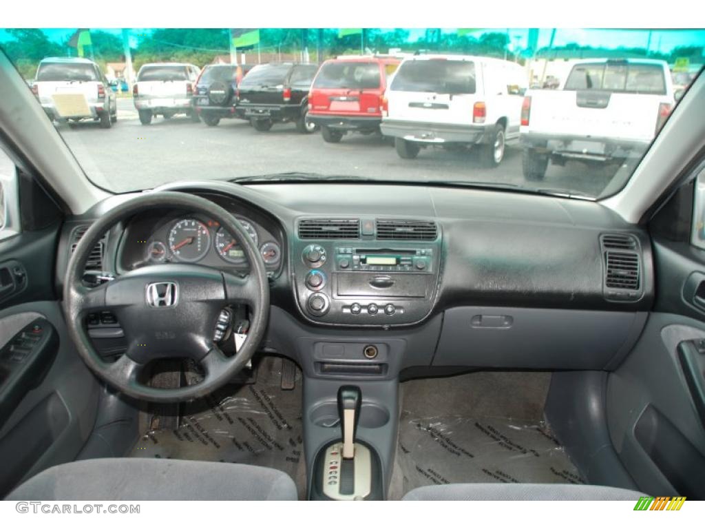 2001 Civic EX Sedan - Satin Silver Metallic / Gray photo #12