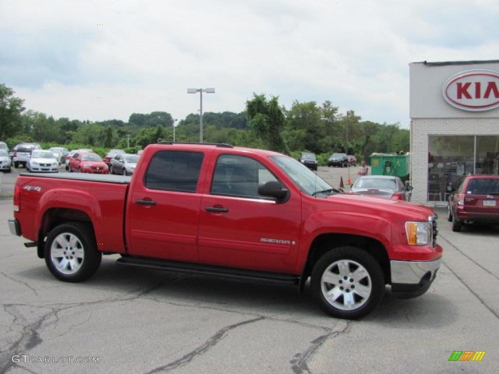 2008 Sierra 1500 SLE Crew Cab 4x4 - Fire Red / Light Titanium photo #1