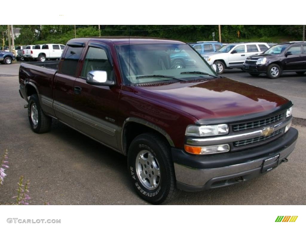 2000 Silverado 1500 LS Extended Cab 4x4 - Dark Carmine Red Metallic / Medium Gray photo #17