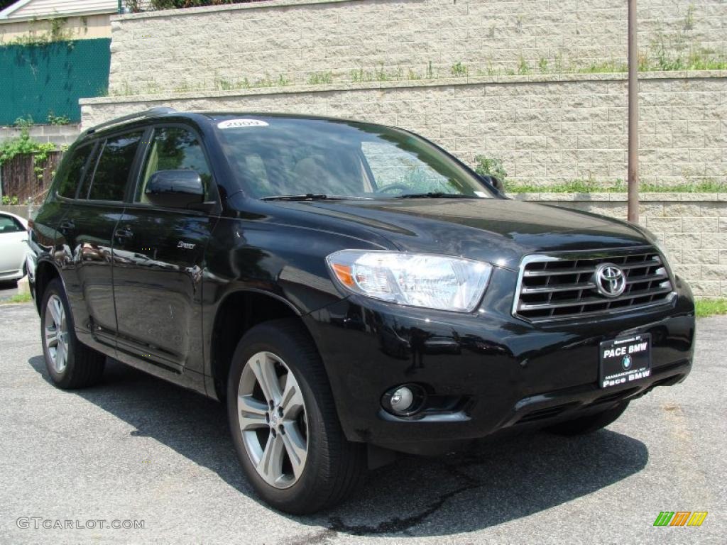 2009 Highlander Sport - Black / Sand Beige photo #1