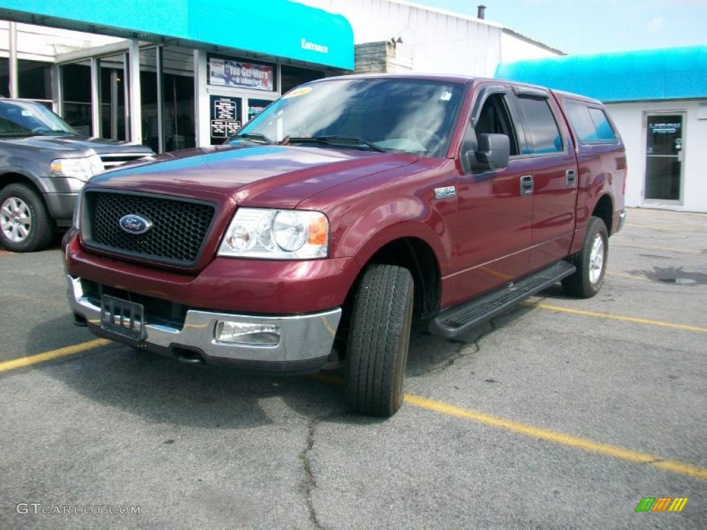 2004 F150 XLT SuperCrew 4x4 - Dark Toreador Red Metallic / Medium Graphite photo #1