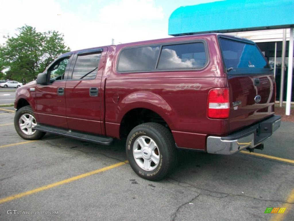 2004 F150 XLT SuperCrew 4x4 - Dark Toreador Red Metallic / Medium Graphite photo #3