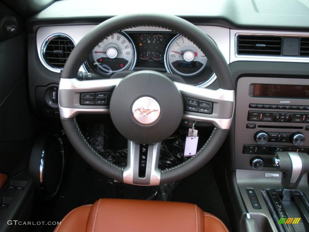 2011 Mustang GT Premium Convertible - Ingot Silver Metallic / Saddle photo #9