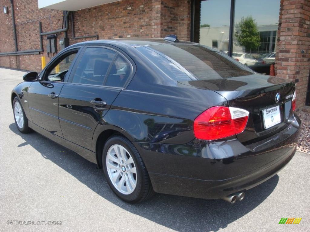 2007 3 Series 328xi Sedan - Black Sapphire Metallic / Terra/Black Dakota Leather photo #4