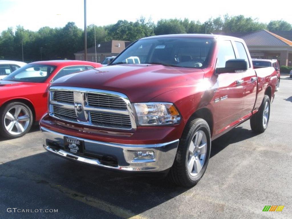 2010 Ram 1500 Big Horn Quad Cab 4x4 - Inferno Red Crystal Pearl / Dark Slate/Medium Graystone photo #1