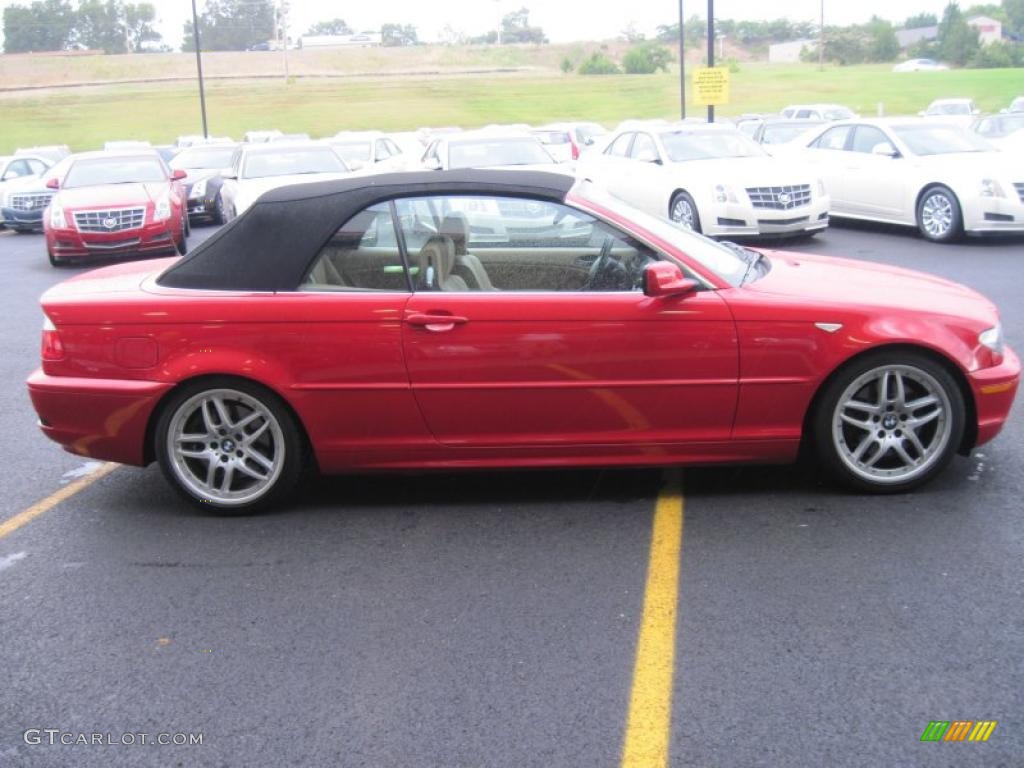 2004 3 Series 330i Convertible - Electric Red / Sand photo #3