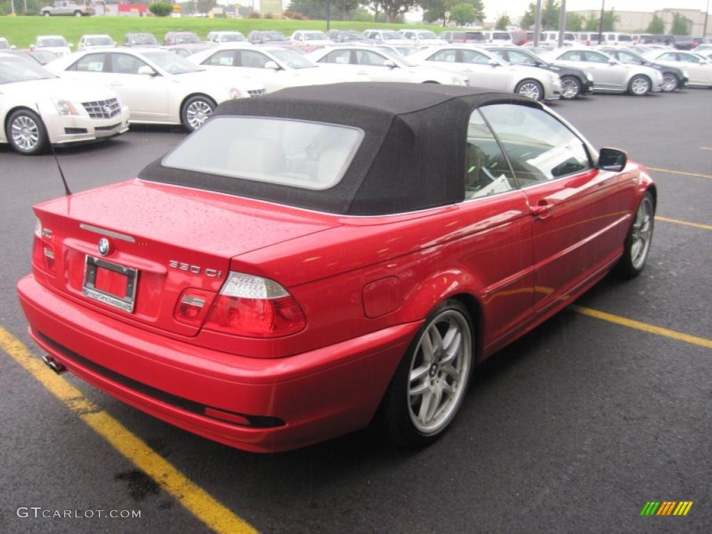 2004 3 Series 330i Convertible - Electric Red / Sand photo #6