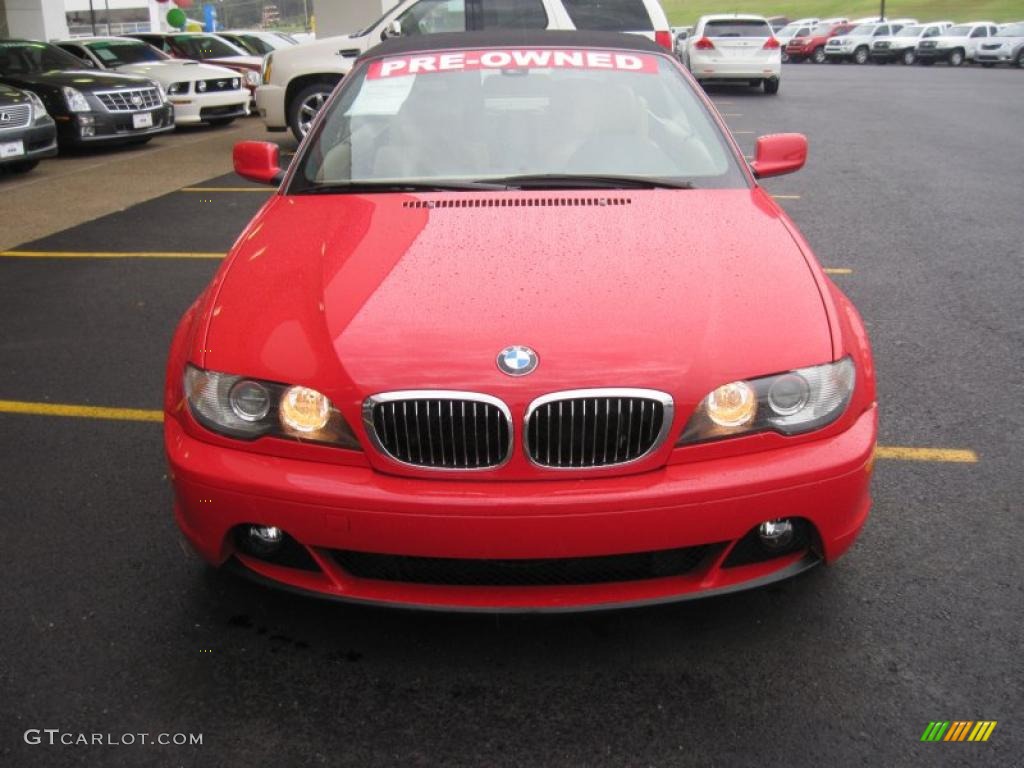 2004 3 Series 330i Convertible - Electric Red / Sand photo #7