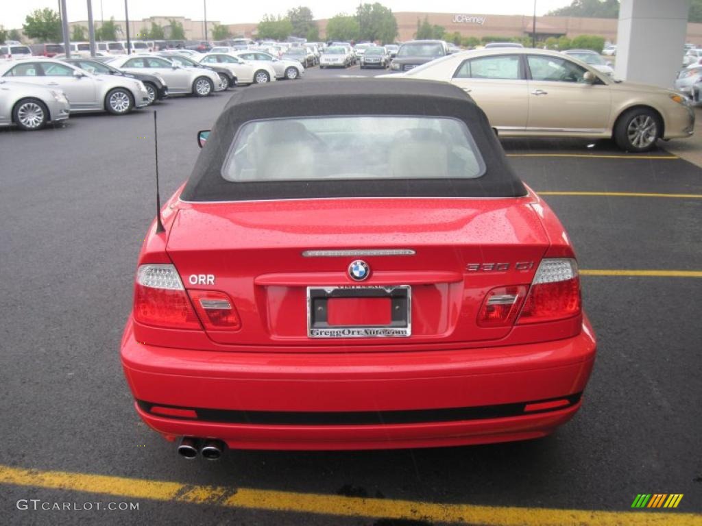 2004 3 Series 330i Convertible - Electric Red / Sand photo #8