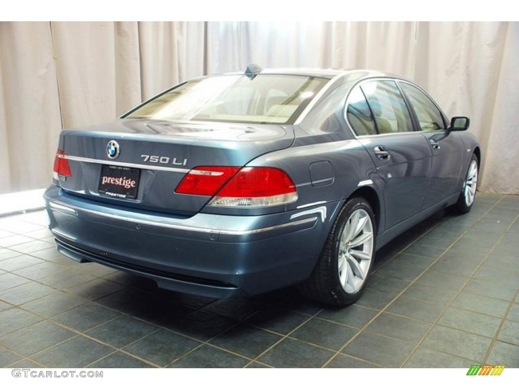 2008 7 Series 750Li Sedan - Michigan Blue Metallic / Beige photo #2