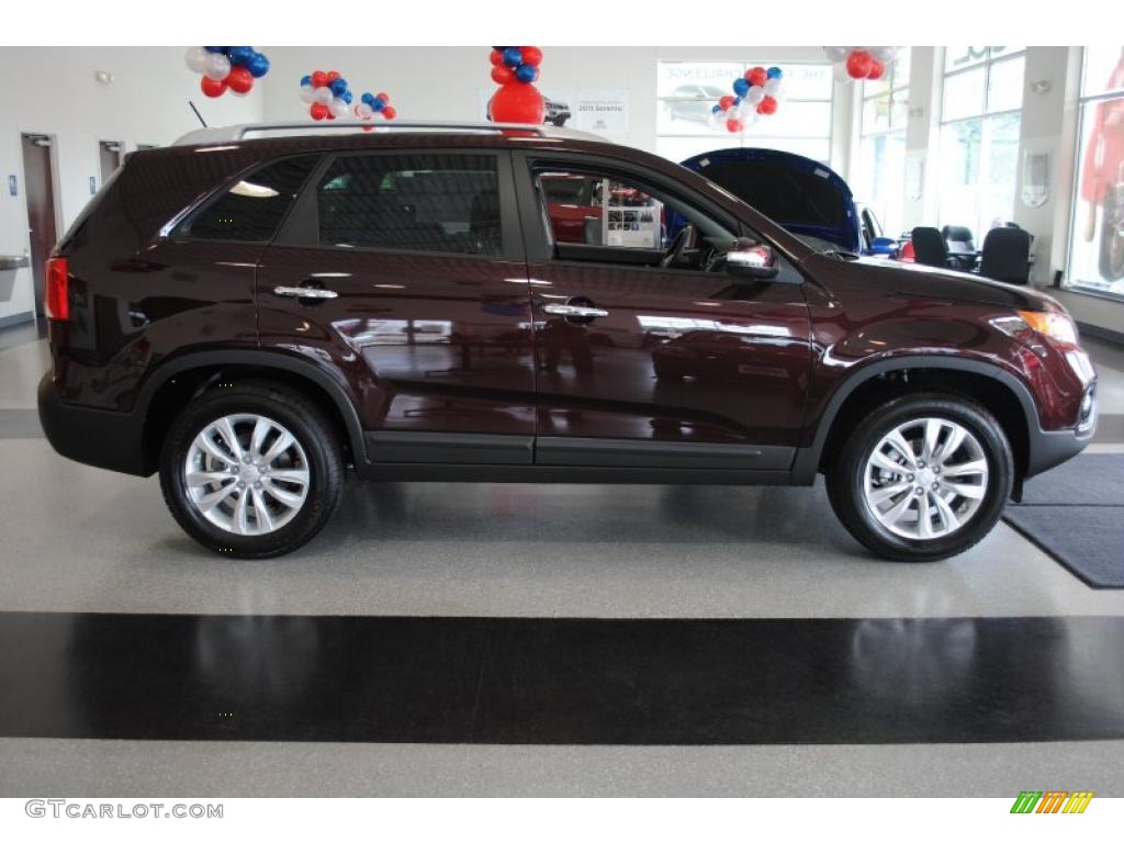 2011 Sorento LX V6 - Dark Cherry / Black photo #8