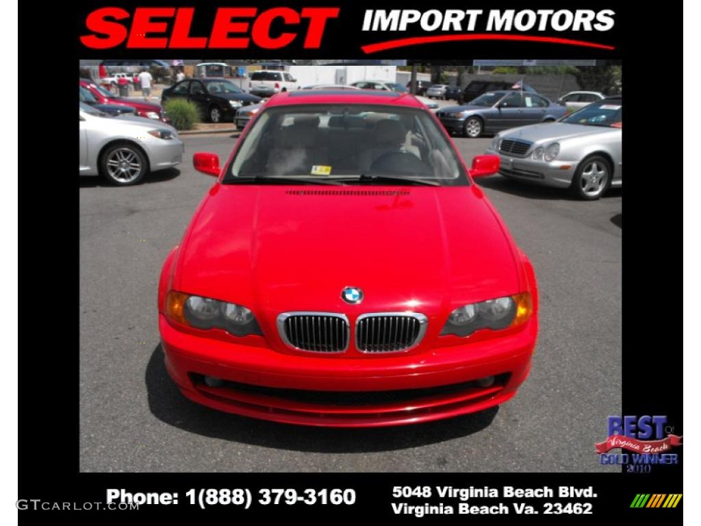 2000 3 Series 323i Coupe - Bright Red / Sand photo #2