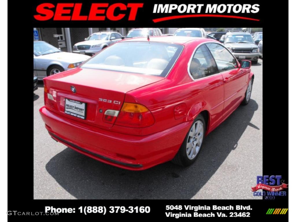 2000 3 Series 323i Coupe - Bright Red / Sand photo #4