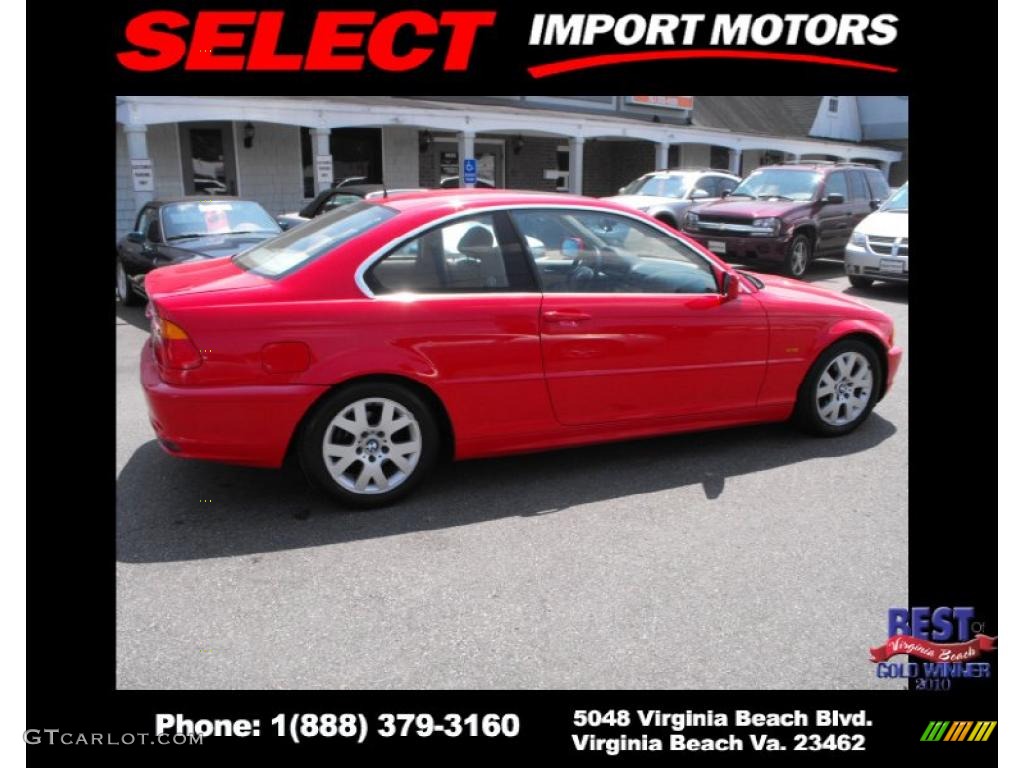 2000 3 Series 323i Coupe - Bright Red / Sand photo #5
