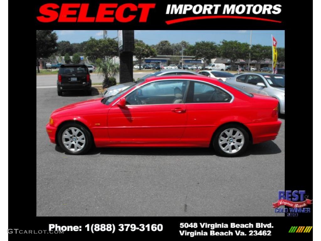 2000 3 Series 323i Coupe - Bright Red / Sand photo #10