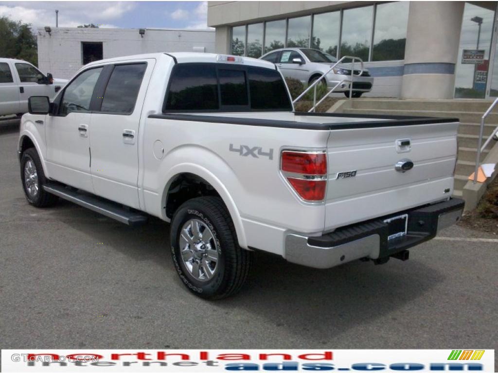 2010 F150 Lariat SuperCrew 4x4 - White Platinum Metallic Tri Coat / Tan photo #8