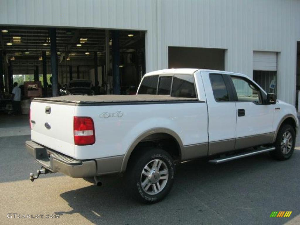 2005 F150 XLT SuperCab 4x4 - Oxford White / Tan photo #3