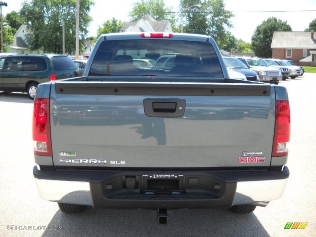 2010 Sierra 1500 SLE Crew Cab - Stealth Gray Metallic / Ebony photo #7