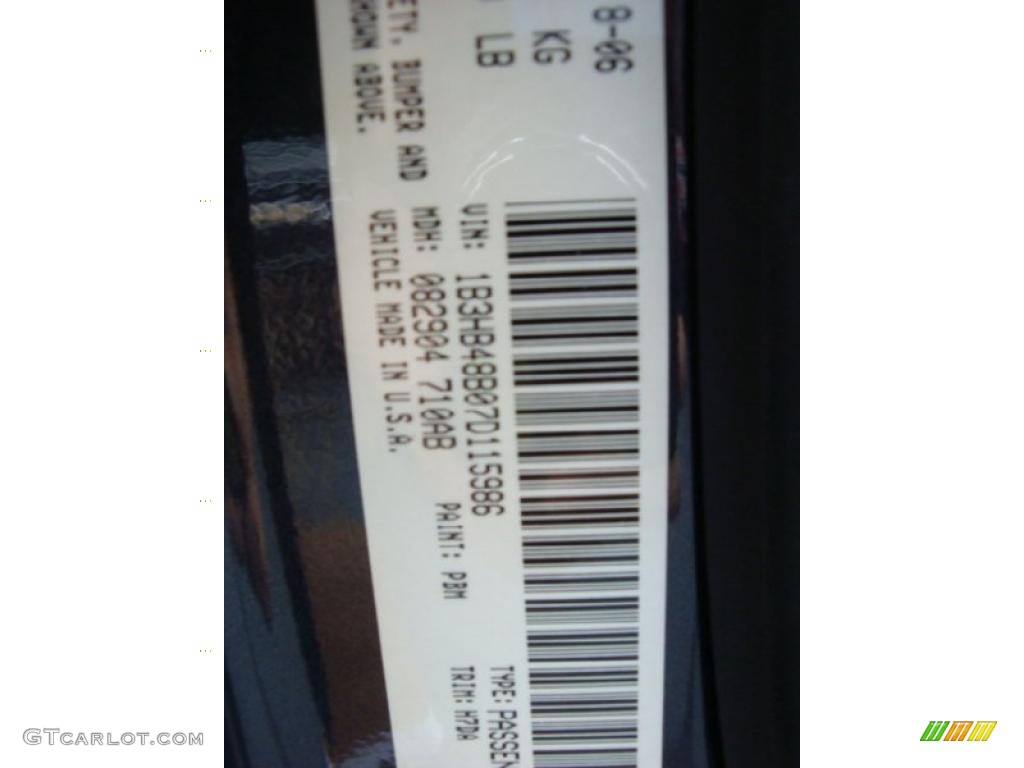 2007 Caliber Color Code PBM for Steel Blue Metallic Photo #32137847
