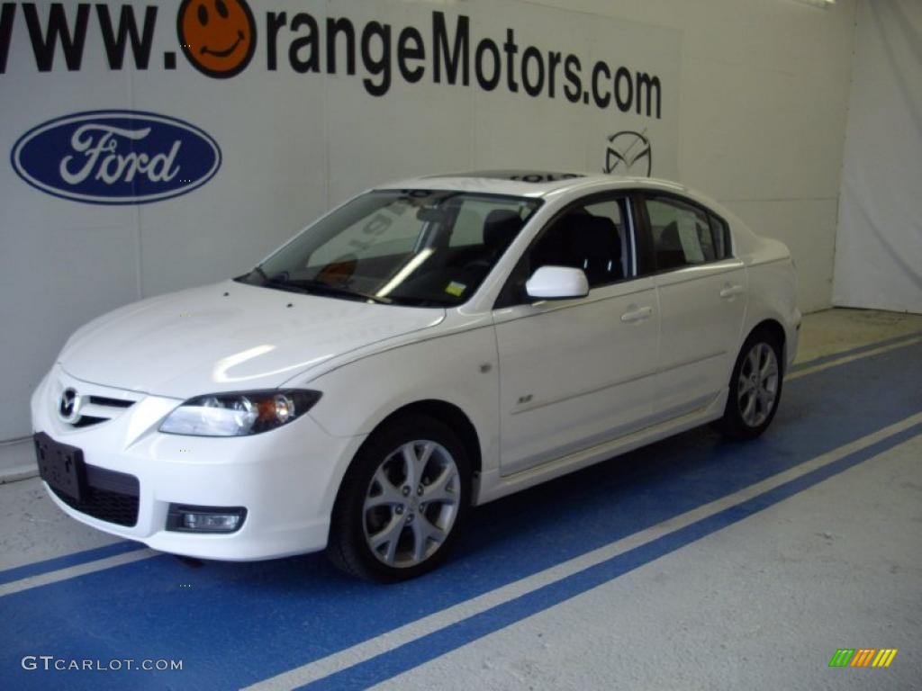 2007 MAZDA3 s Touring Sedan - Crystal White Pearl / Black photo #1