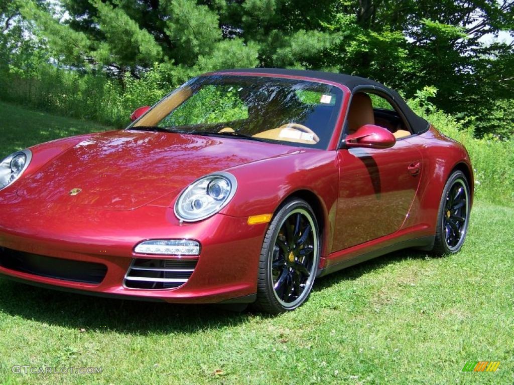 2010 911 Carrera 4S Cabriolet - Ruby Red Metallic / Natural Brown photo #35