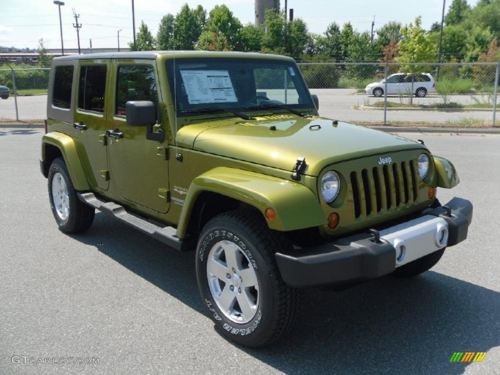 2010 Wrangler Unlimited Sahara 4x4 - Rescue Green Metallic / Dark Slate Gray/Medium Slate Gray photo #5