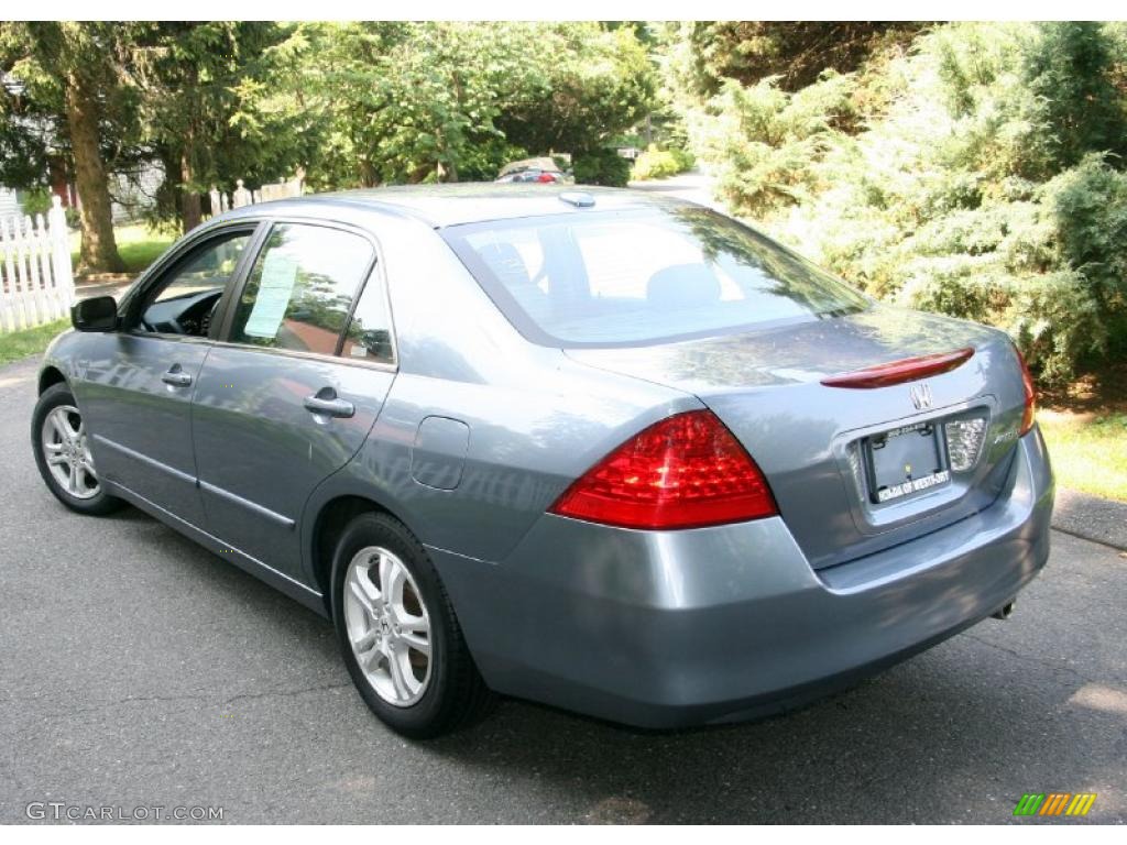 2007 Accord EX-L Sedan - Cool Blue Metallic / Gray photo #8