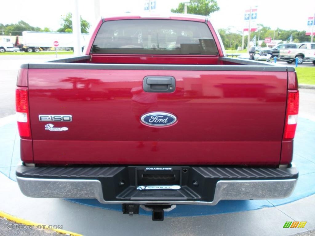 2004 F150 XLT SuperCab - Dark Toreador Red Metallic / Tan photo #4