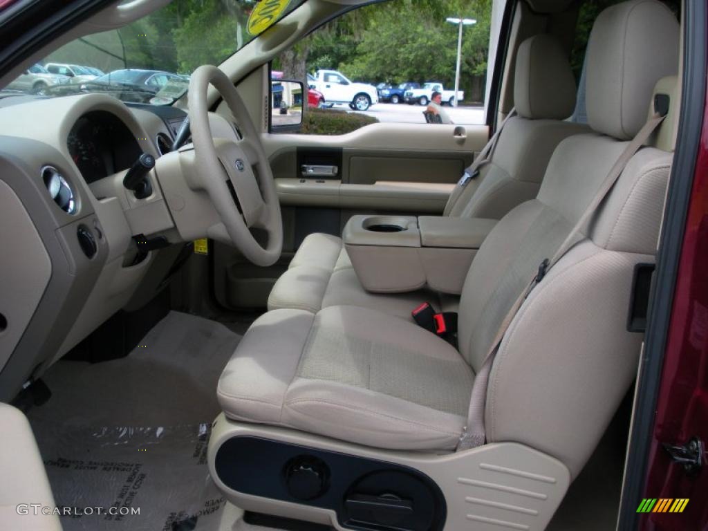 2004 F150 XLT SuperCab - Dark Toreador Red Metallic / Tan photo #12