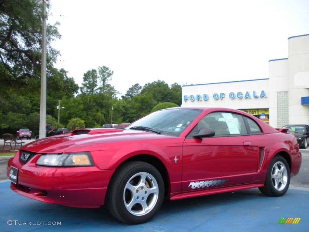 2003 Mustang V6 Coupe - Redfire Metallic / Dark Charcoal/Medium Parchment photo #1