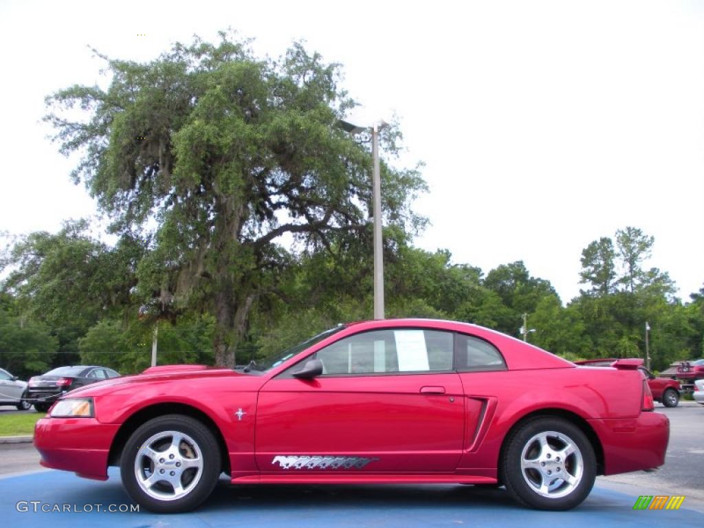 2003 Mustang V6 Coupe - Redfire Metallic / Dark Charcoal/Medium Parchment photo #2