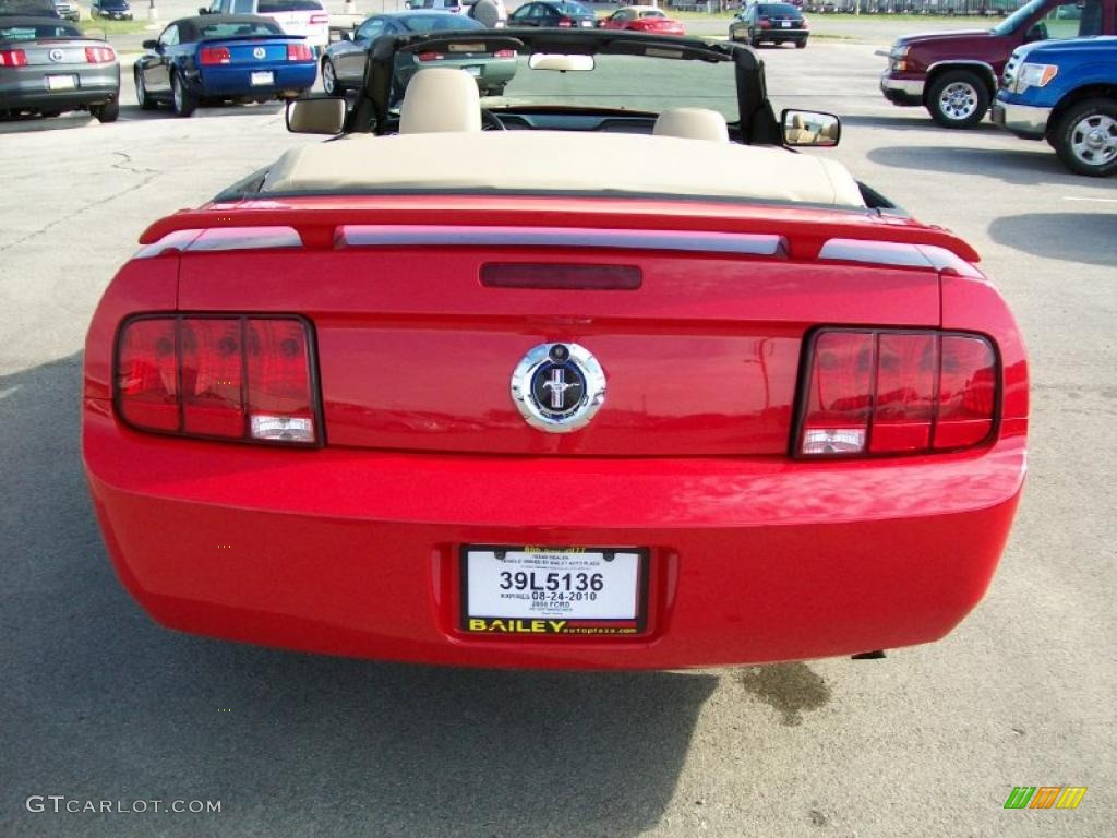 2006 Mustang V6 Premium Convertible - Torch Red / Light Parchment photo #5
